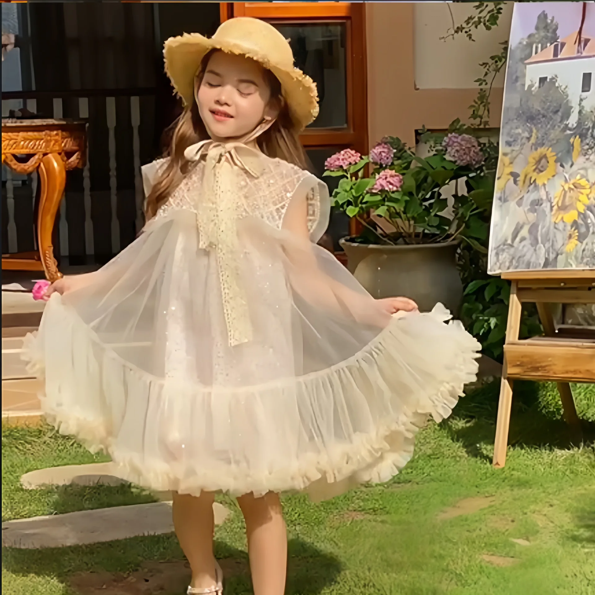 Children Girls Princess Dress Baby Girls Summer Prom Dresses for Child Girl Sequins Beading Tutu Dress Kids Girls Party Vestidos