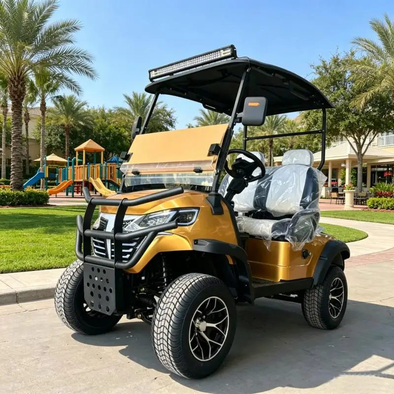 Upgraded Off-Road Lifted Electric Golf Cart 4WD 2 Seater All Terrain Golf Buggy Rechargeable Lithium Battery