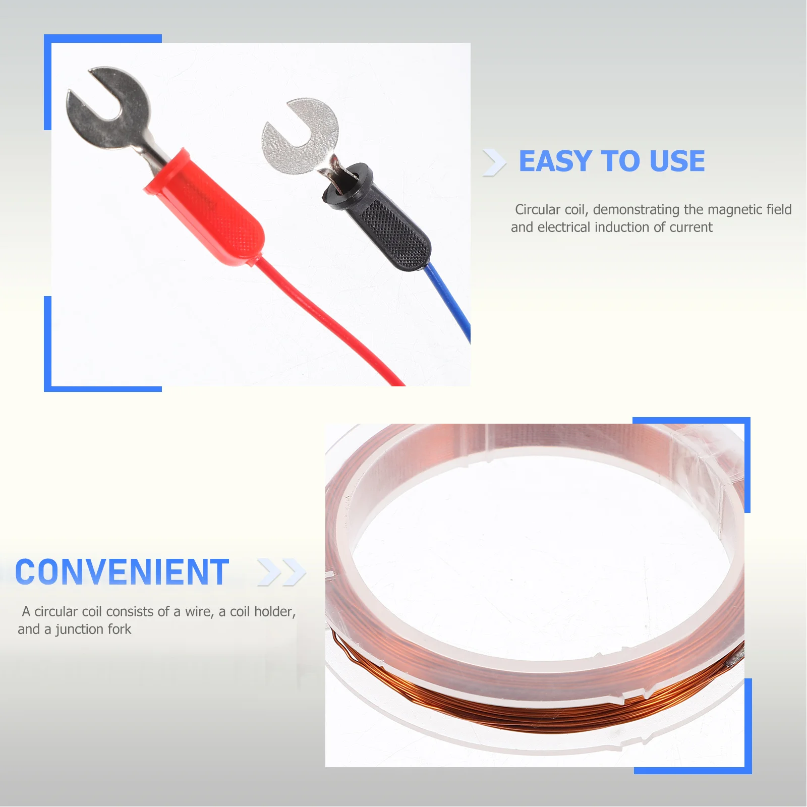 

1pc Round Copper Wire Physics Experiment Tool Diy Electromagnetics Learning Kit Stem Science Project For Kids Students Family
