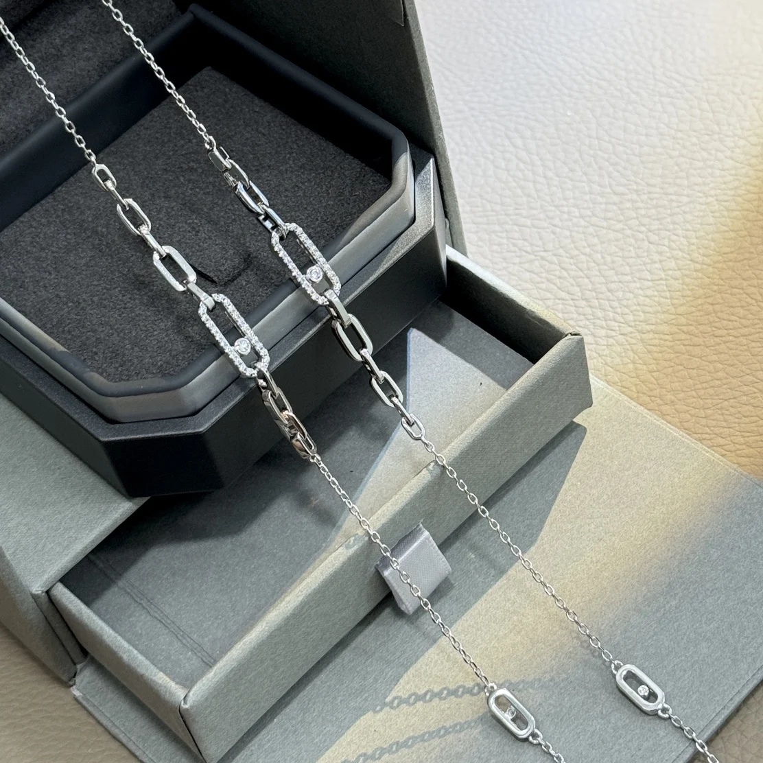 Exquisite 925 women's necklace, multiple single diamond sliding sweater chains, selected holiday gifts