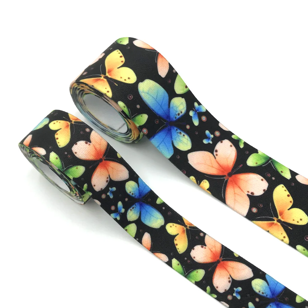 2/5/10 Meter/bag 25Mm 40Mm Vlinderprint Dierenkleding Taille Elastische Webbing Diy Kleding Band Tassen Naai Accessoires