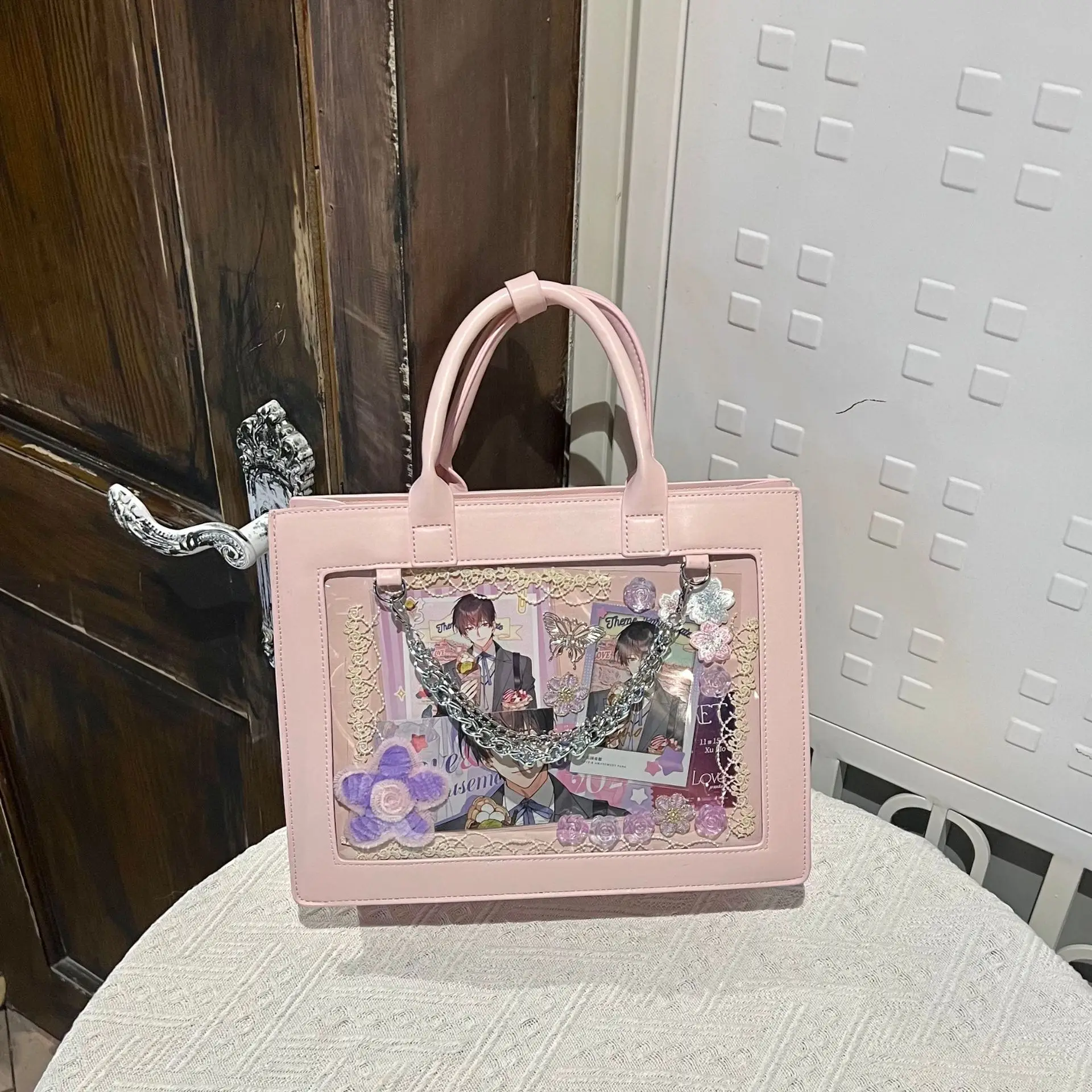 Jk Lolita torebka styl japoński ze skóry Pu torebka Ita wysokiej jakości torba Crossbody Itabag Tote Kawaii przezroczysta torba na ramię Bolso Mujer