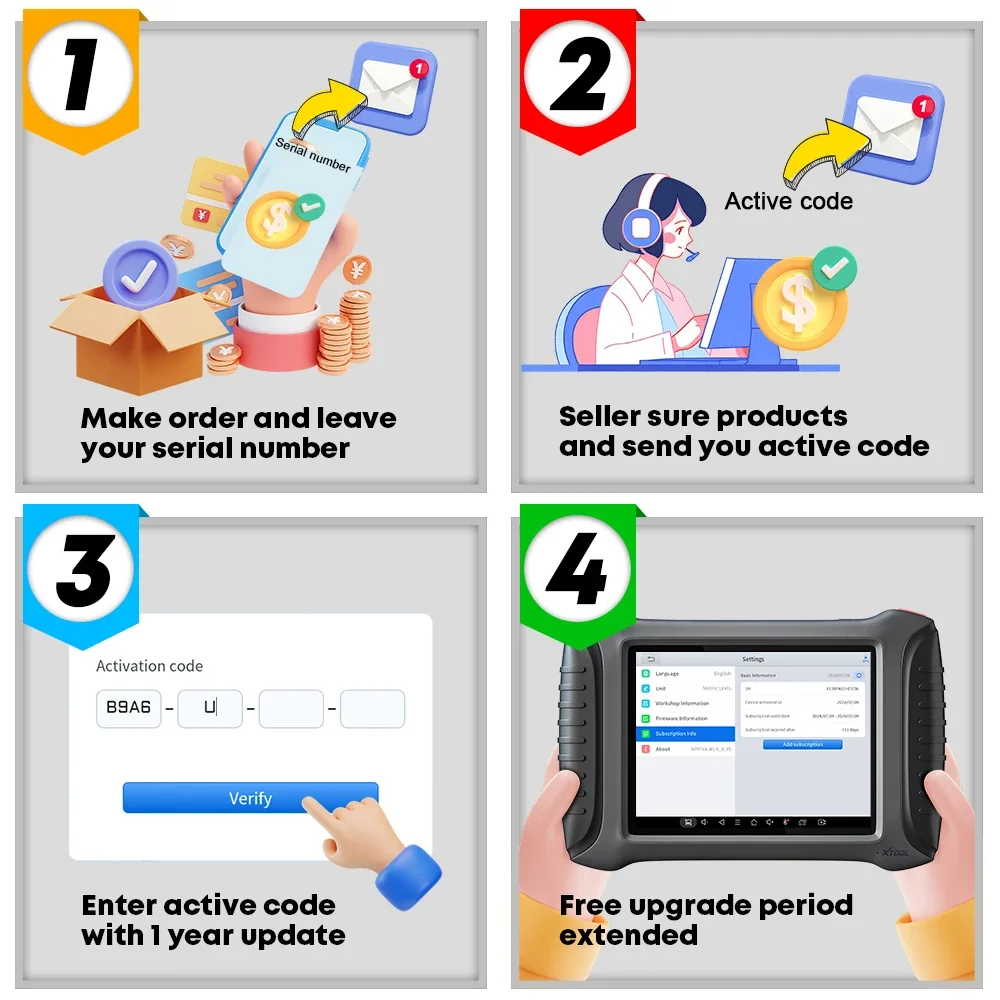 Плата за обновление XTOOL 2025 года, обновление 1 год для XTOOL D7 D7S D7W D8 D8S D8W D9S D9S PRO Оновление всего программного обеспечения на 1 год