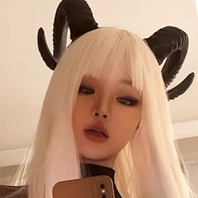Diadema De Cuernos De Diablo Negro – Accesorio De Halloween Con Cinta Ajustable Para Mujer Y Hombre