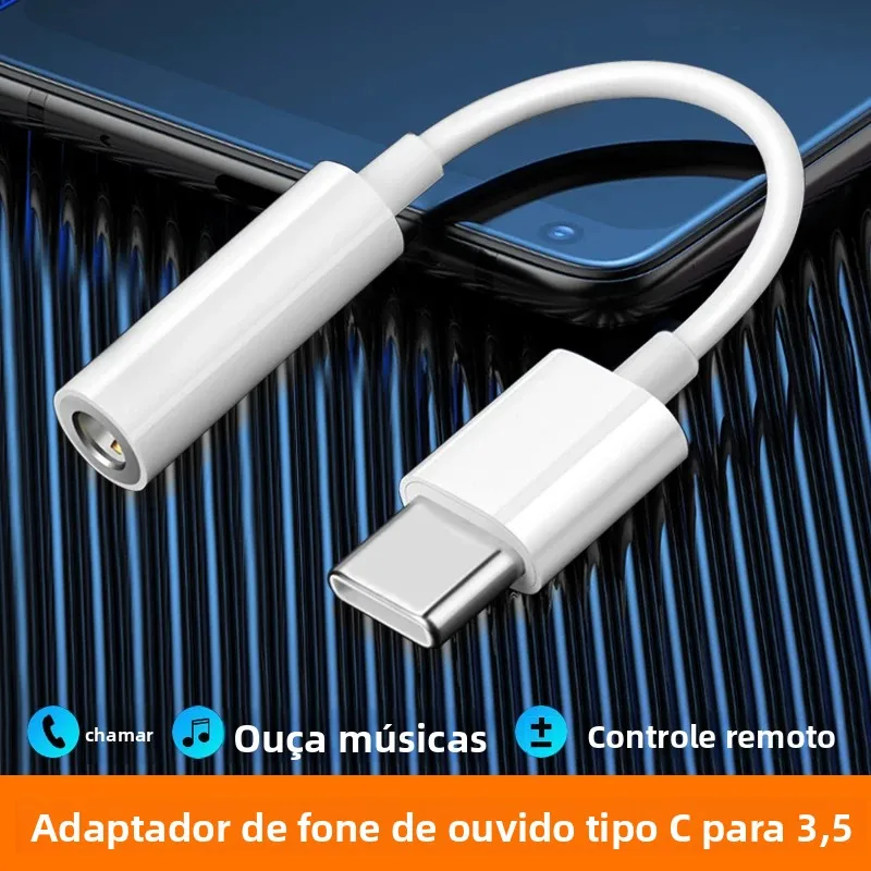 Adaptador USB C para Conector de Fone de Ouvido de 3,5mm, Cabo de Áudio Aux para Samsung Galaxy, Huawei, Xiaomi, iPad Pro, iPhone, OnePlus