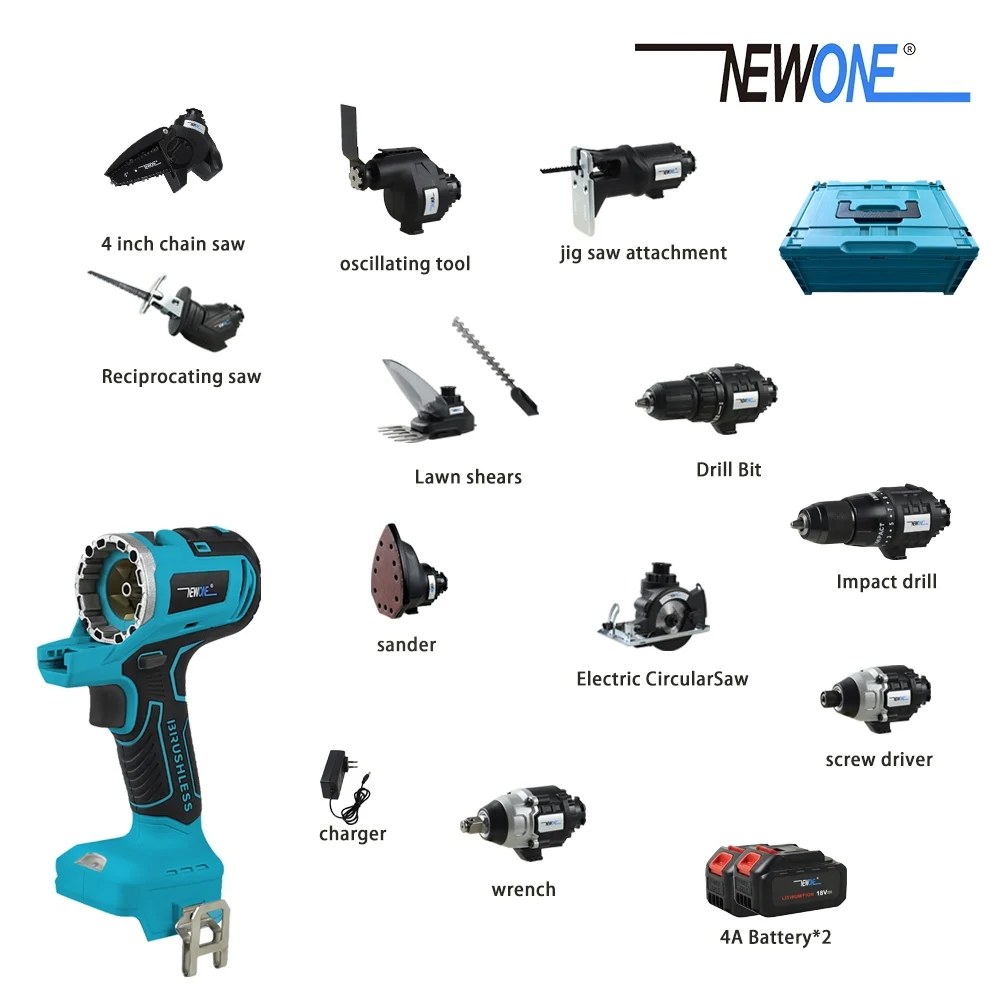 

18V Brushless 12-in-1 Multi tool Chainsaw Drill reciprocating/circular saw oscillating tool combo