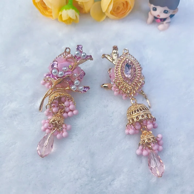 

Ins Handmade Pink Flower Tassel DIY Bead Pen Bracelet Heavy Industry Bead Diamond Jewelry Accessories Material
