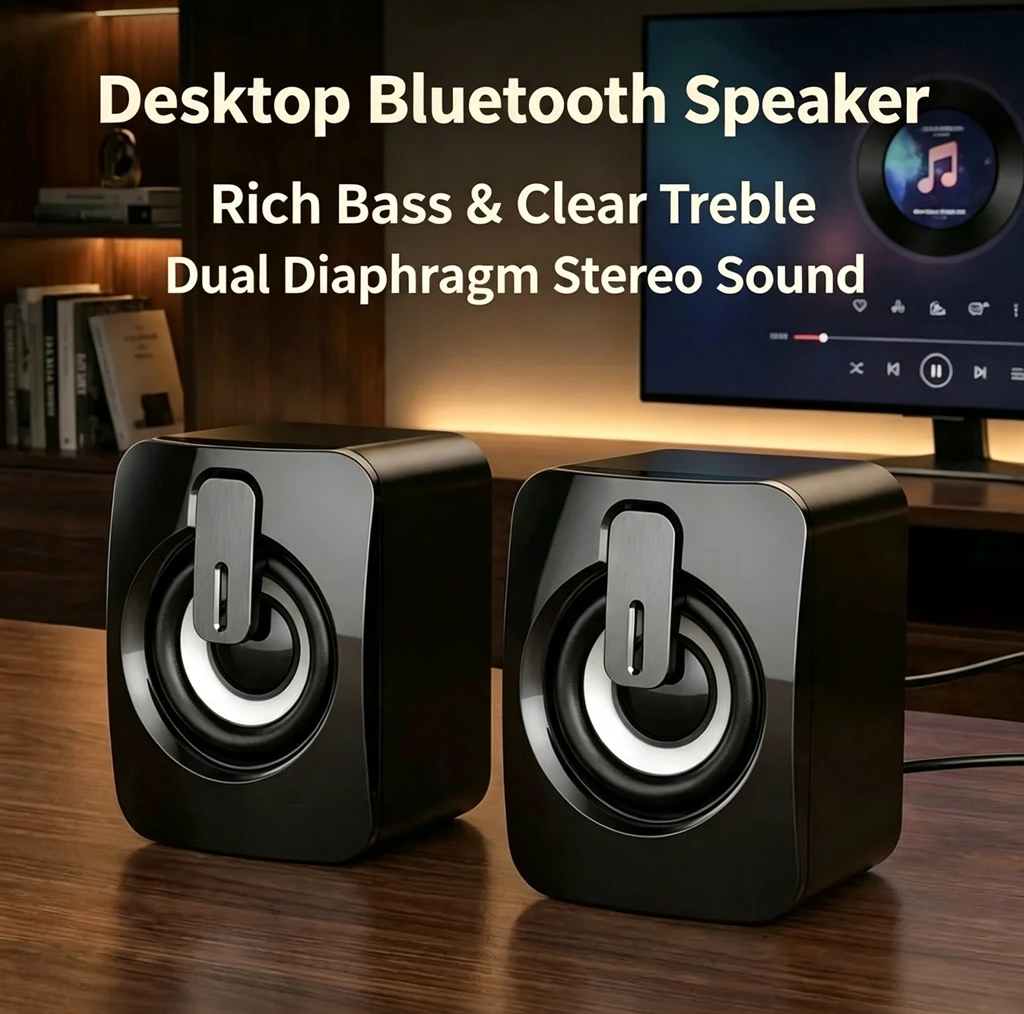 DIXSG New PC Sound Box HiFi Stereo Speakers with USB Wired Microphone and LED Light for Desktop Wholesale Subwoofer