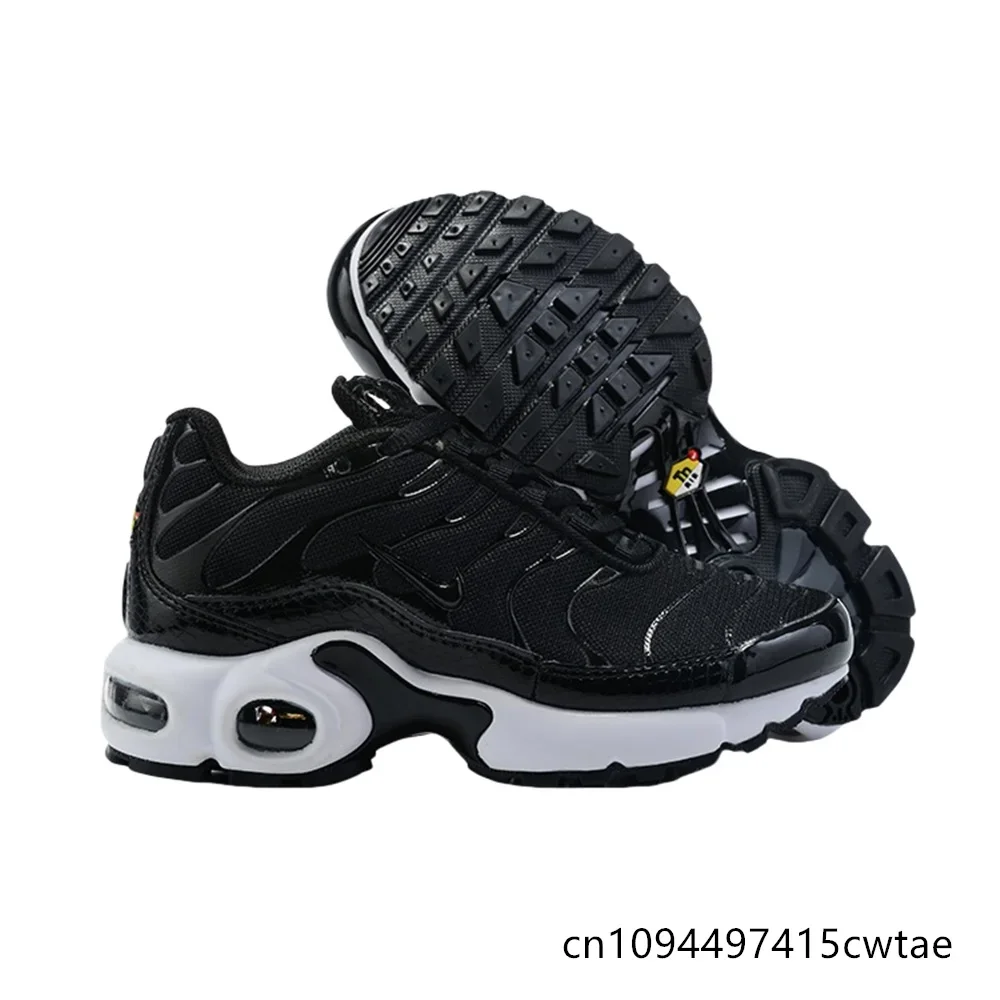 

Nike Original Air Max Plus повседневные удобные износостойкие дышащие универсальные винтажные спортивные кроссовки детские черные, белые
