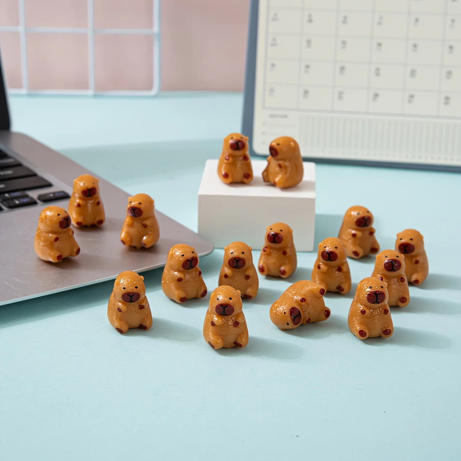 5/10/15パック かわいいミニカピバラ、スクイーズおもちゃ、握れる、オフィスストレス解消、キッズパーティーギフト、パーティー賞品、パーティー記念品
