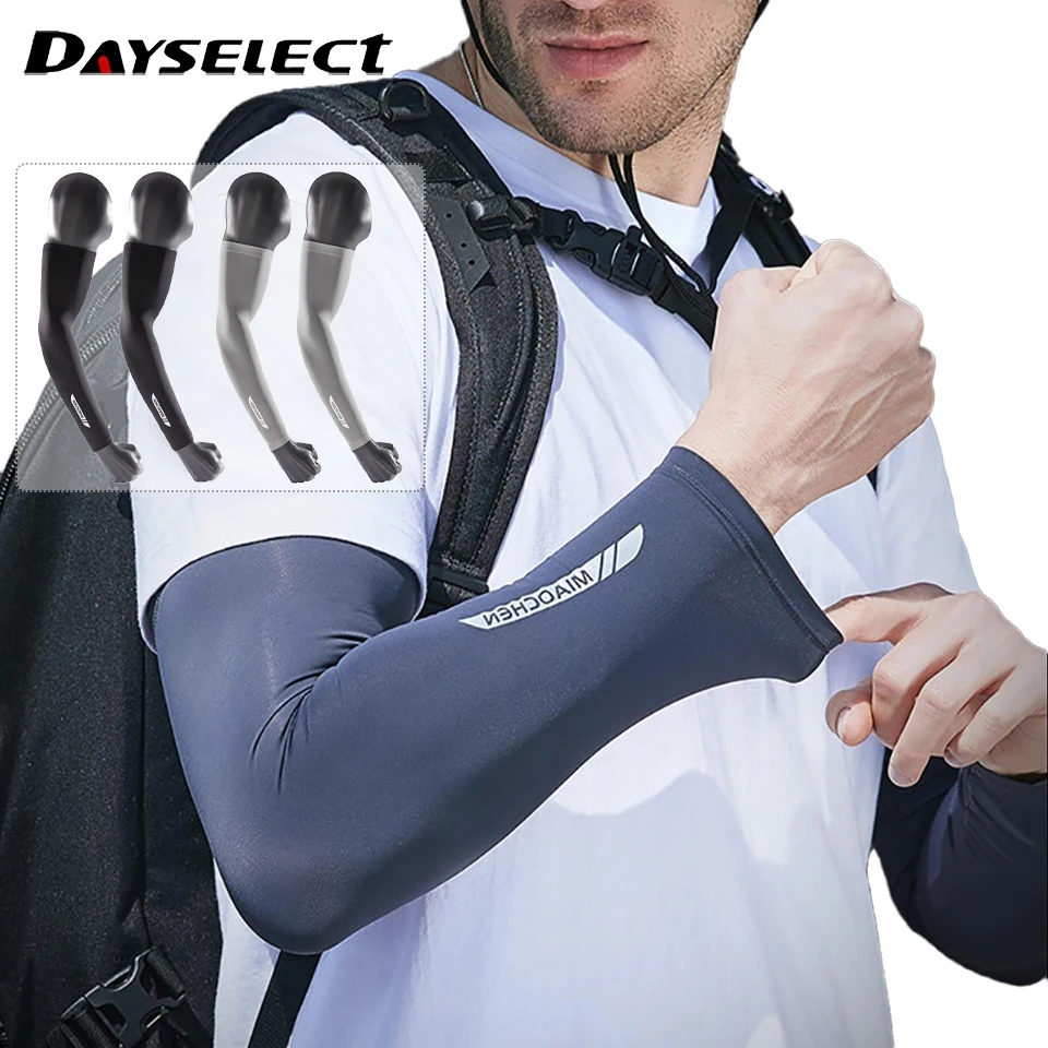 1Pair Summer Sun Protection Arm Sleeves Light Breathable UV-resistant Protective Sleeves Outdoor Cycling Hiking Climbing Unisex