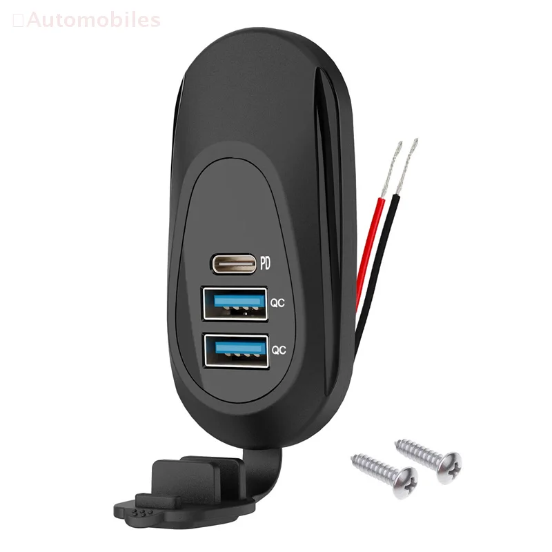 

12 В USB-розетка для автомобильной зарядки 60 Вт Dual QC3.0 USB A и PD3.0 Тип C USB-розетка Автомобильный адаптер для быстрой зарядки для 12 В автомобиля Морской грузовик RV