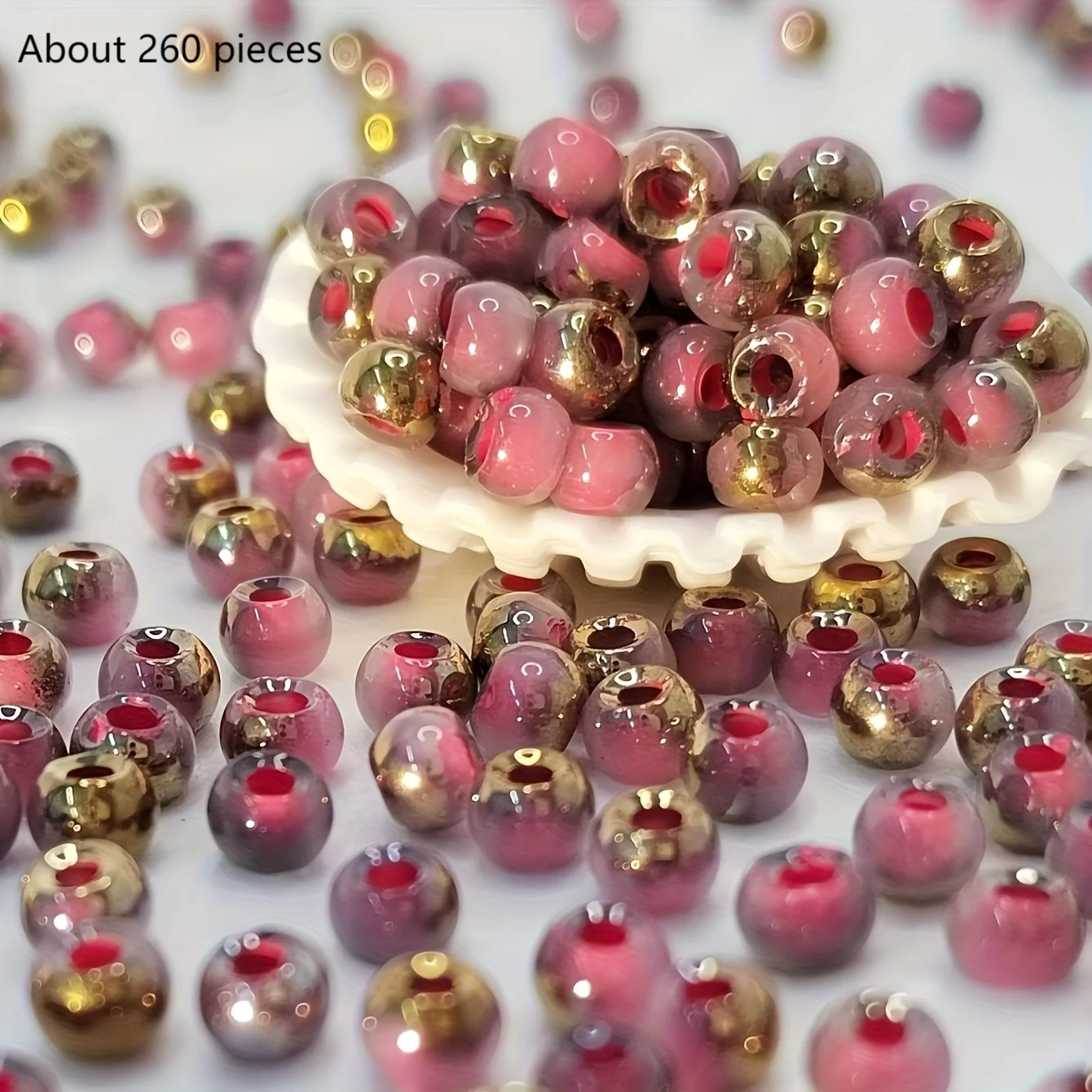DIY handgemaakte sieradenmaterialen met ronde kralen, kleurrijke kralen, accessoires voor het maken van armbanden, oorbellen en kettingen