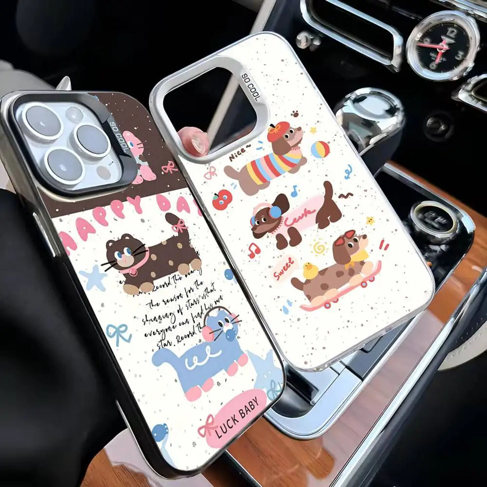 

Salami cat and dog Phone Case For iPhone 16,15,14,13,12,11,Mini,Pro,MAX Black Matte Shockproof Cover
