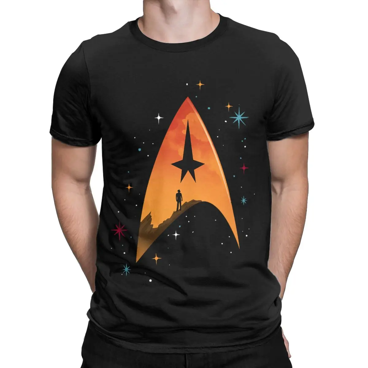 Stars Treks T Shirts Men's Pure Cotton Funny T-Shirt Crewneck Tee Shirt Short Sleeve Clothes Birthday Gift