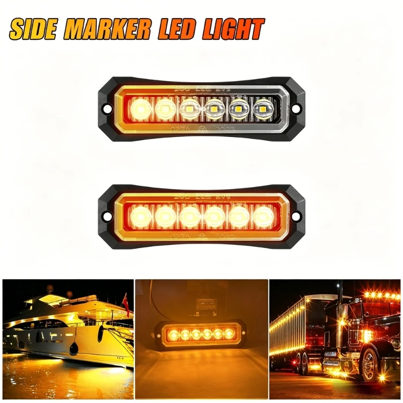 Waterproof ABS LED Side Marker Light With Sequential Turn And Wide Compatibility For Heavy Duty Trucks Trailers