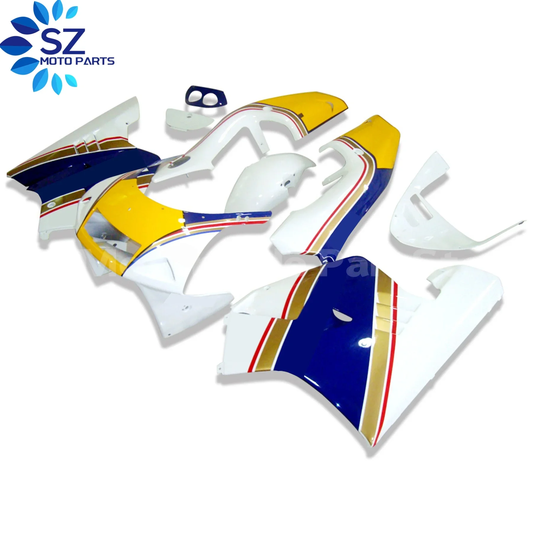 مجموعة انسيابية للدراجات النارية مناسبة لمجموعة هيكل السيارة NSR MC18 قالب ABS مصنوع يدويًا عالي الجودة أزرق وأبيض #1