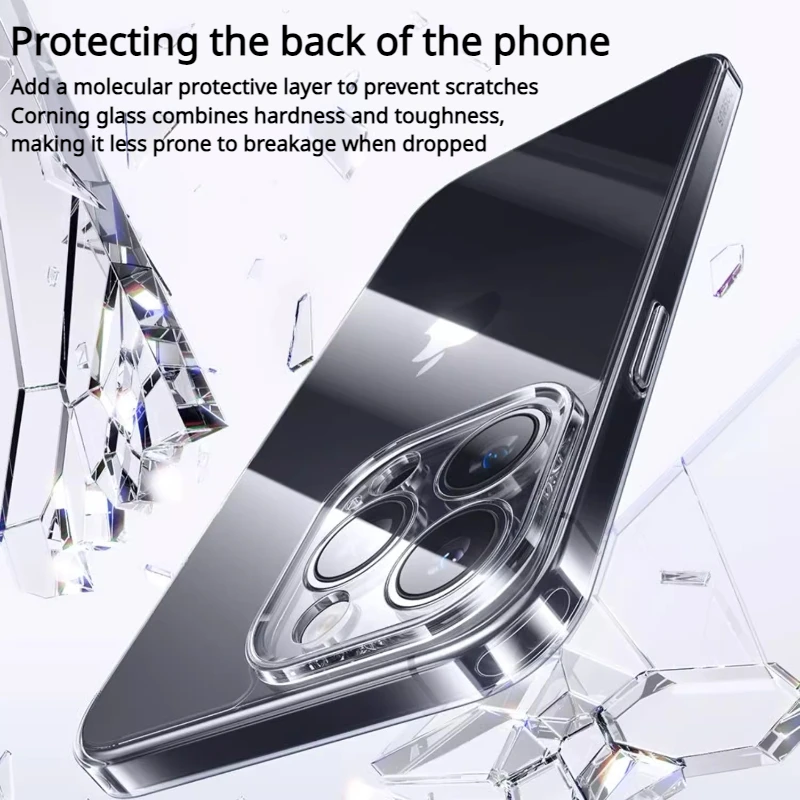 Imagem -04 - Baseus-capas de Telefone Transparentes Anti-queda Ultra Fino Não Amarelando Corning Glass Estojo Protetor para Iphone 15 Pro Max 14pro 13plus