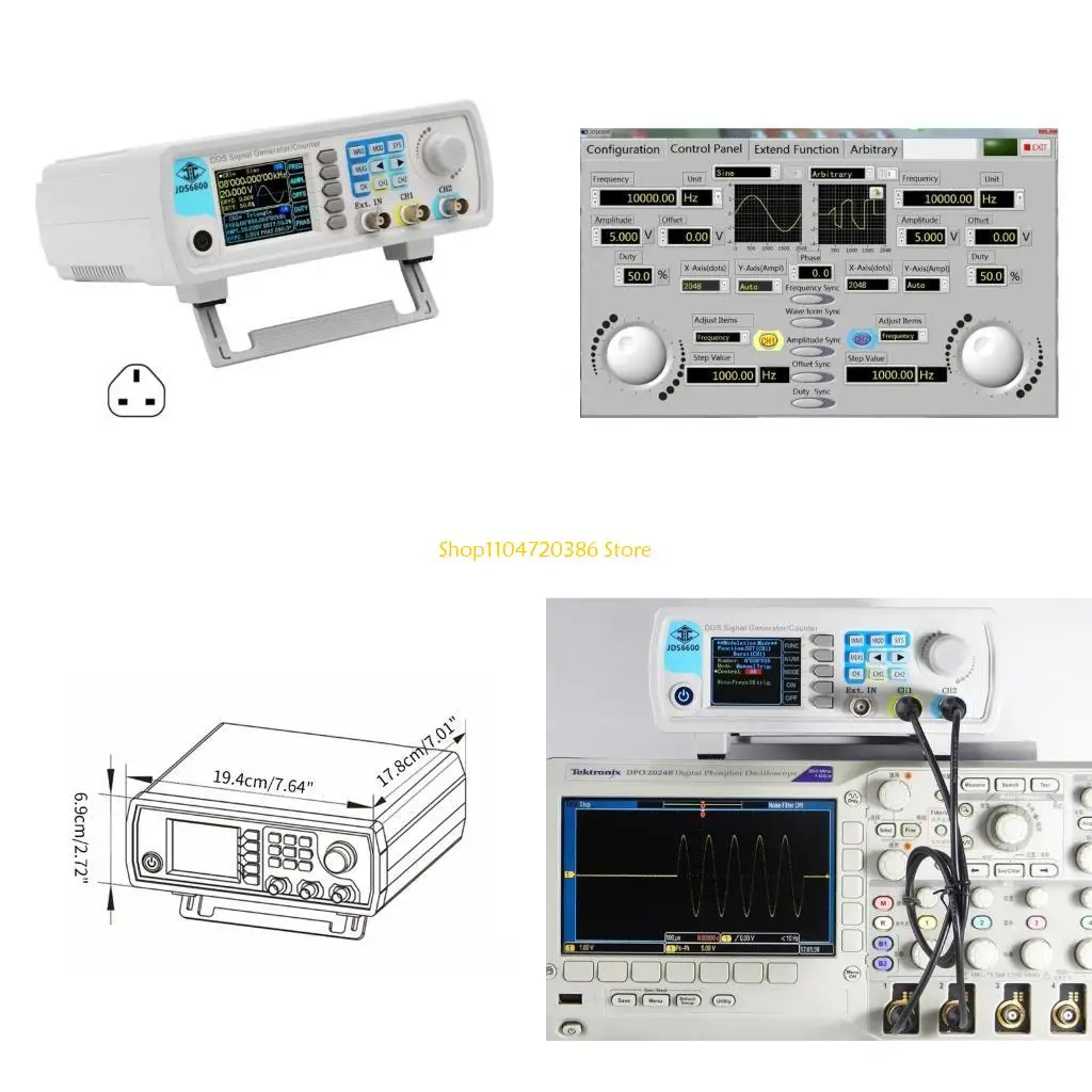 K0EA High DDS Generator Counter 15MHz/60MHz Double Channel Arbitrary Waveform Function Generator Durable