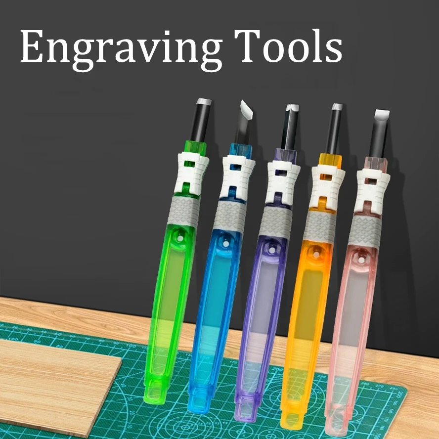 Wood Carving Tools Set - Professional Woodblock Gouges, Chisels for Woodworking, Linoleum & Rubber Stamp Carving Craftsmen