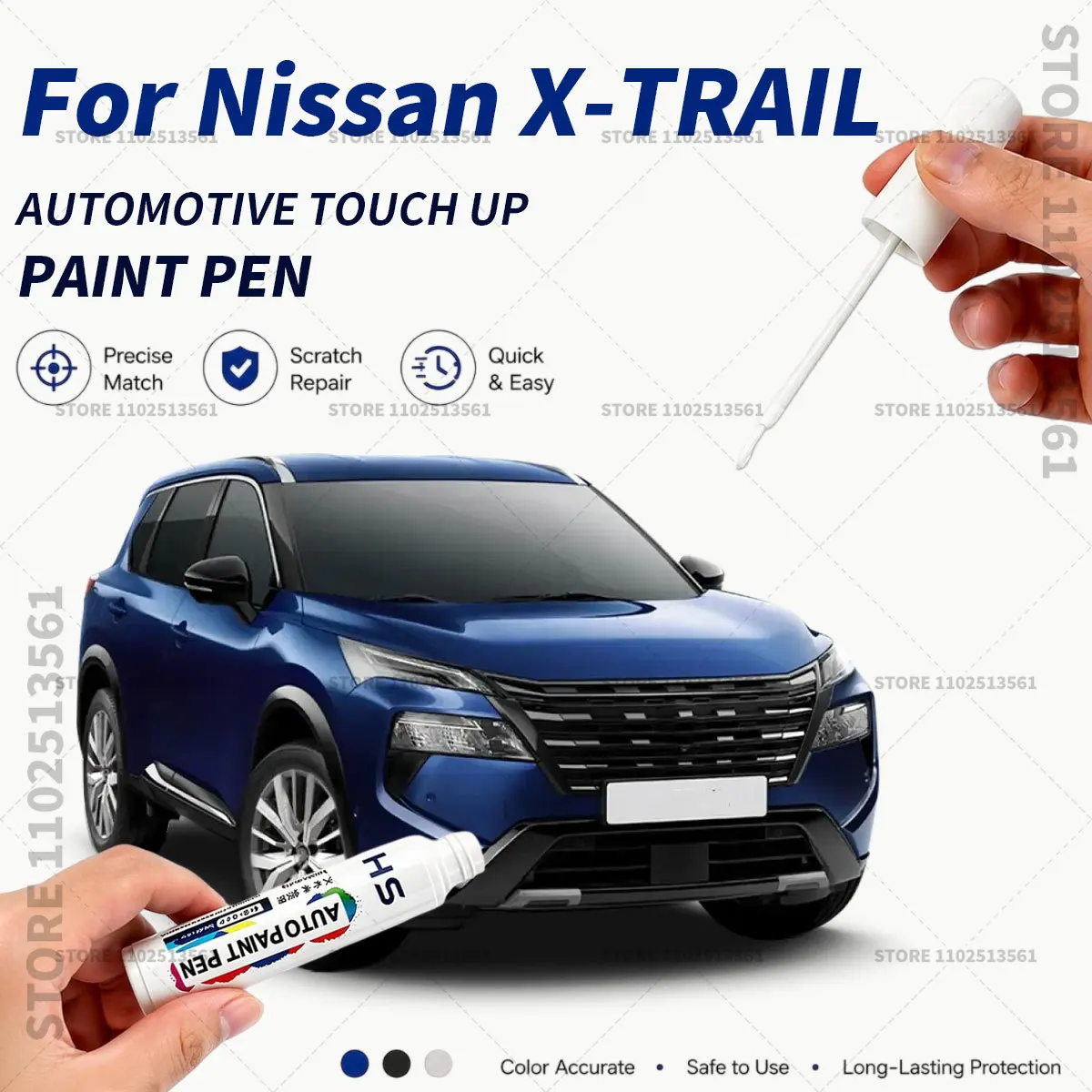 Professional Car Touch Up Paint Pen Scratch Repair Paint Brush for Automotive Paint Restoration For Nissan X-TRAIL Black Gray