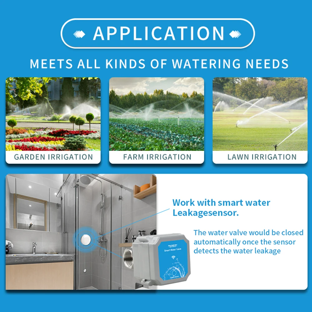 DN20 Smart Water Valve 3/4 Inch Smart Water Management System WiFi Remote Control Faucet Timer for Hose, Sprinkler Water Timer,