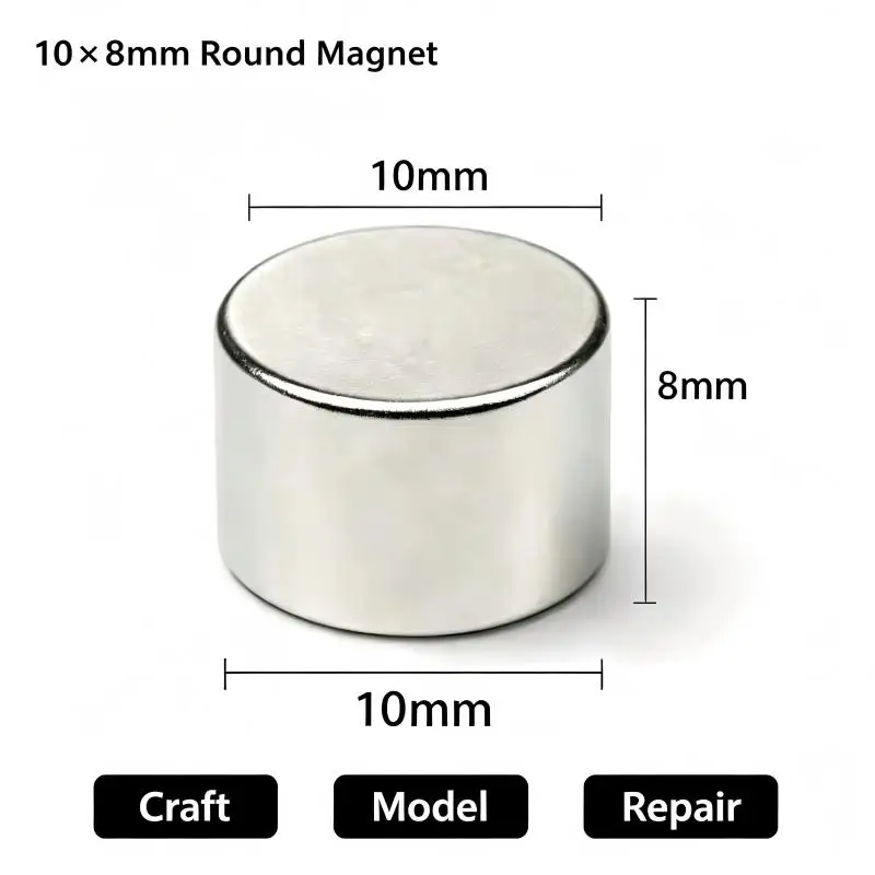 10x8mm N35 Round Disc Neodymium Magnet Mini Permanent NdFeB Small Magnet For Whiteboard Office DIY Craft Hobby Projects 10*8mm