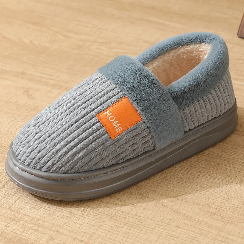 Herren-Winterhausschuhe in Übergröße, Warme Baumwoll-Pantoffeln mit Plüschfleece-Futter, Dicke Sohle, Rutschfeste Indoor-Schuhe – Detail 11