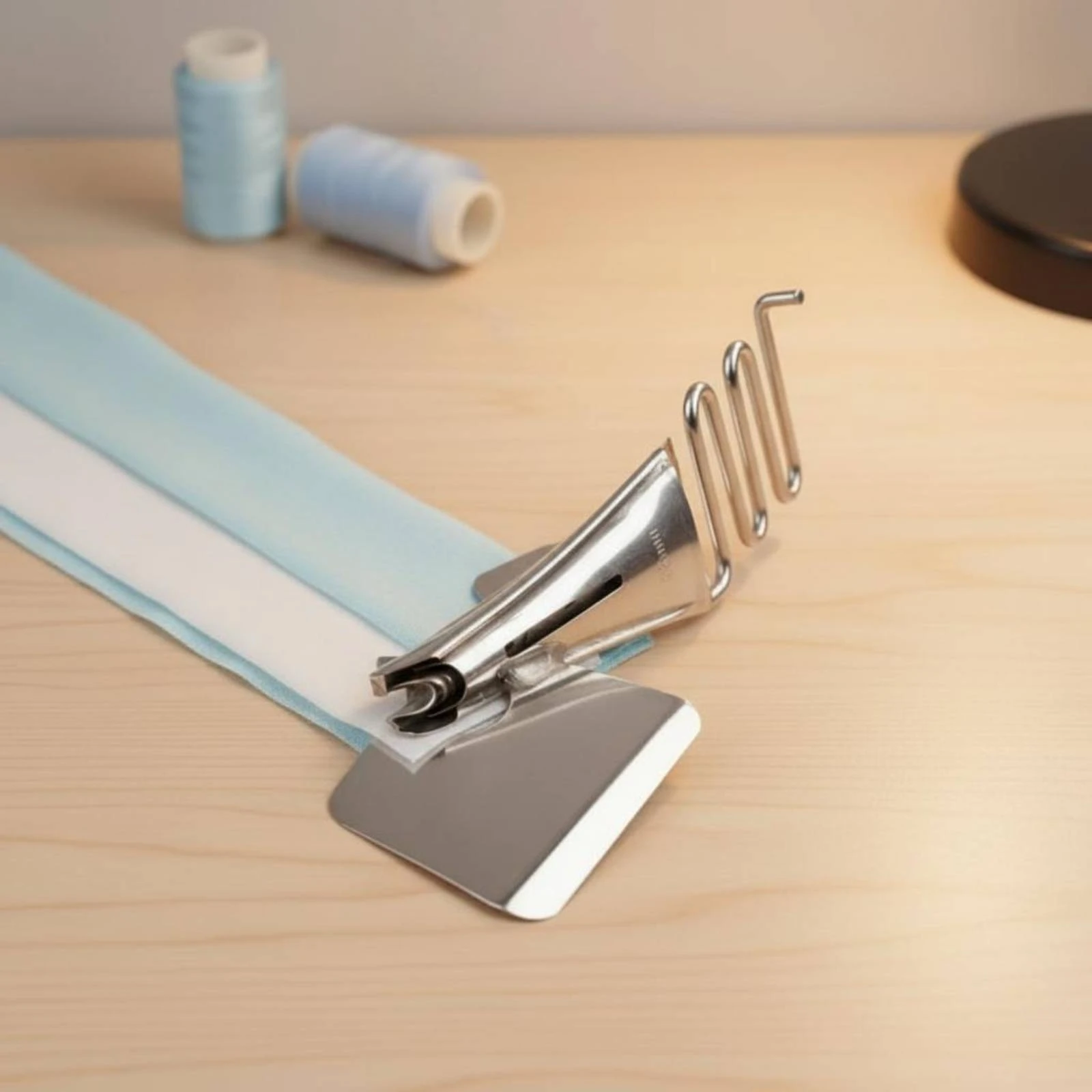 Four Fold Binder Foot Easy Install Double Fold Binder Sewing Machine Binding Attachment Compatible with Flat Bed Machines