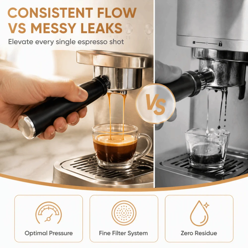 51mm Compatible Coffee Machine Handle Ergonomic Grip Replacement Part Coffee Portafilter Handle Flavor Extraction