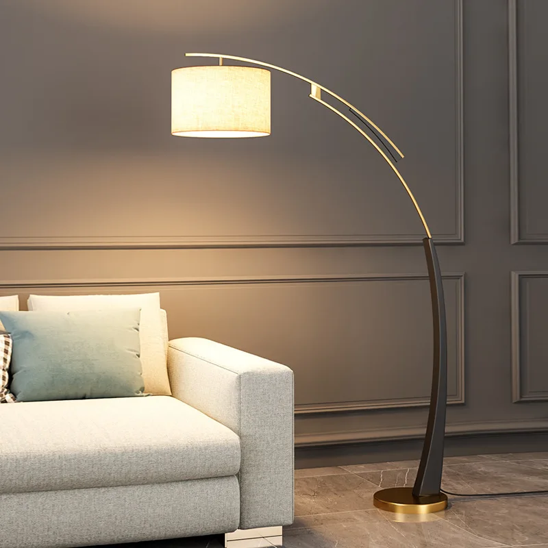 Japanese Minimalist Floor Lamp Bedroom Sofa Fabric Lampshade Fishing Light Study Living Room Bedside Background Atmosphere Adorn