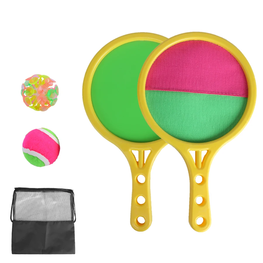 2 rackets+2 suction cups, sticky balls, racket balls, outdoor sports ball set (with square storage bag included)