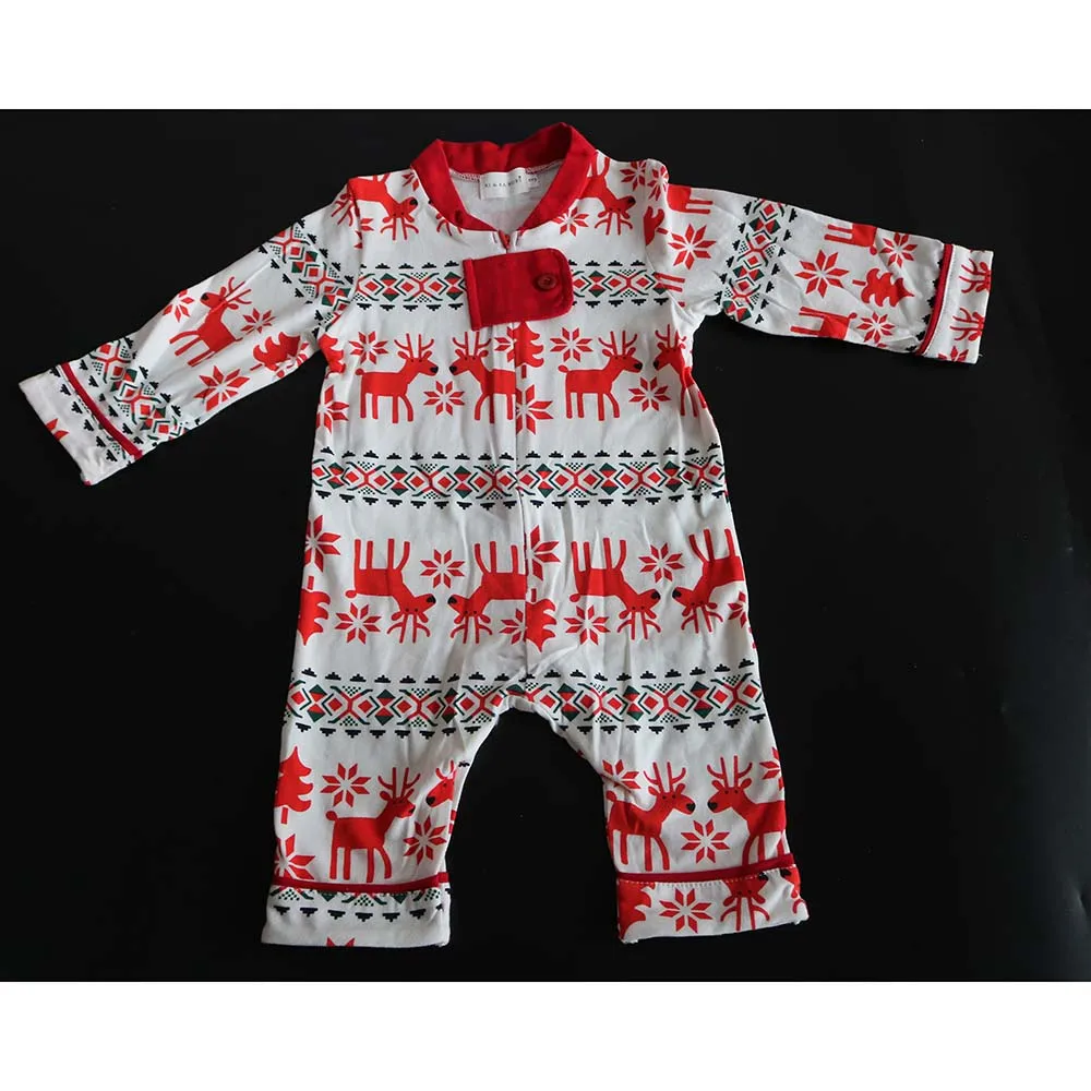 Discount sale High Quality 100% Cotton Deer Print Long Sleeve Baby Girl Boy Christmas Romper