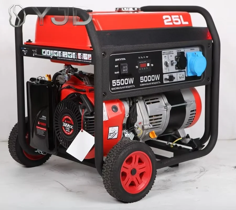 DYJD KC5500 6KVA 6KW Air-Cooled Gas oline Generator 230V 50Hz Single-Phase Portable Lightweight LED Display Waterproof