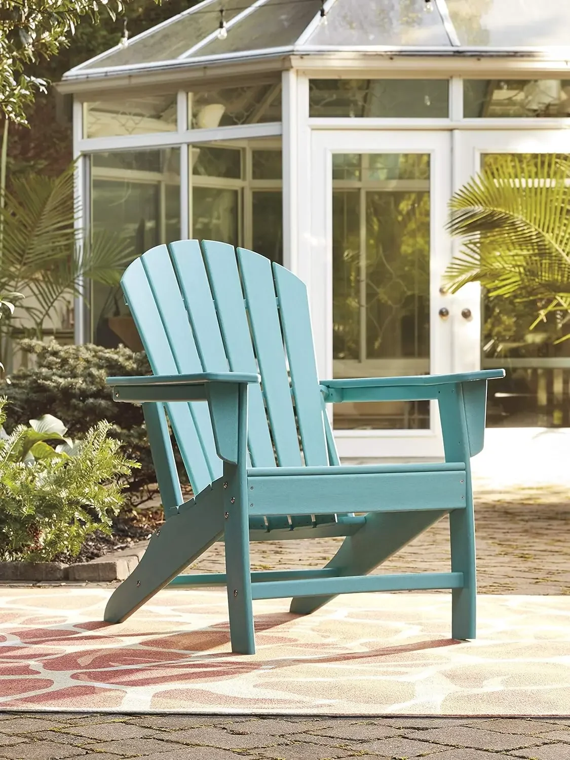 Design by Ashley Sundown Treasure Outdoor Patio HDPE Weather Resistant Adirondack Chair, Blue