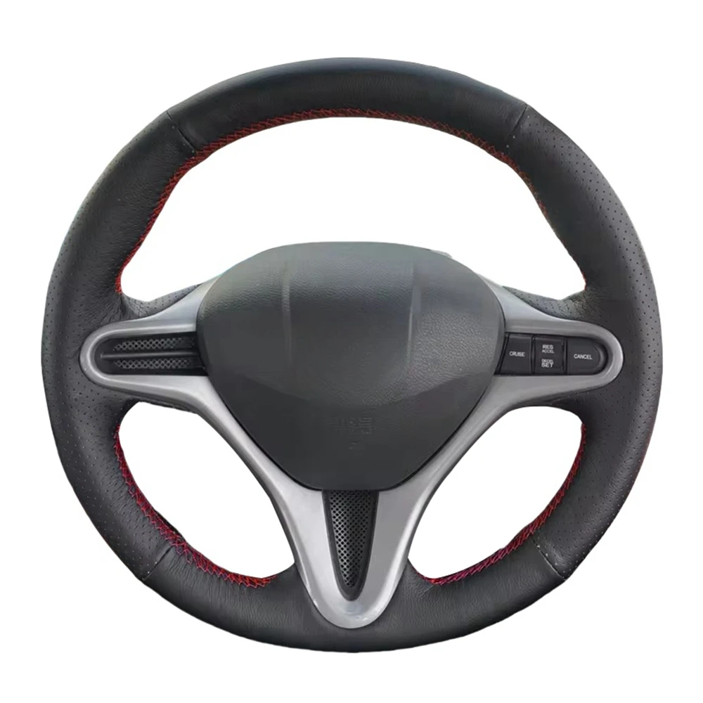 Hand-stitched Artificial Leather Interior Car Steering Wheel Cover For Honda Civic 8th MK8 2005 2006 2007 2008 2009 2010 2011