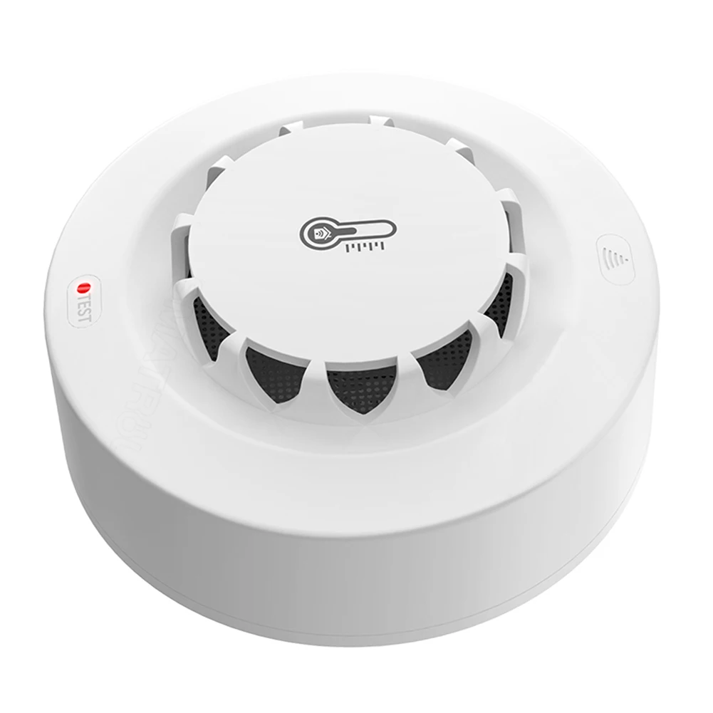 WiFi Smoke Sensor Alarm Voice Control 2.4GHz Smoke Alarm Sensor with Temperature And Humidity Sensor for Kitchen Security