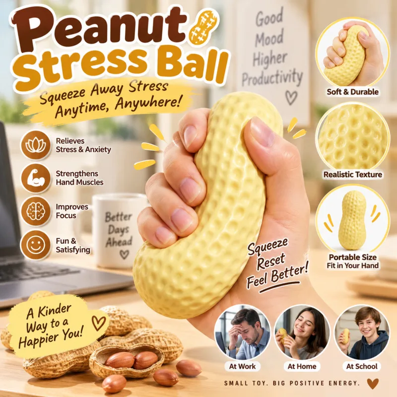 Novelty Slow Rising Squishy Squeeze Ball Crunch Sound Stress Relief Fidget Toy, Portable Desktop Anxiety Relief Adults Kids Gift