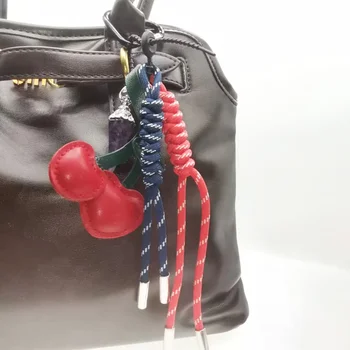 ITAバッグアクセサリー,チャーム,チェリーペンダント,女性用ハンドバッグ,財布,キーホルダー,男性用バックパック装飾チェーン
