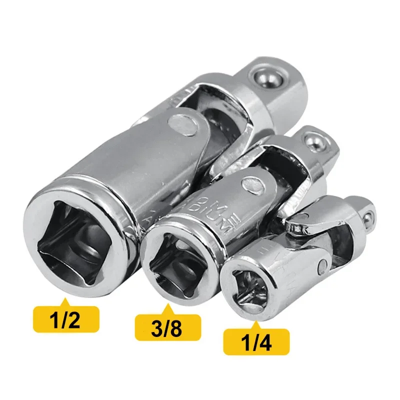 【Clearance sale】100%New 1/2 3/8inch Universal Joint Set Ratchet Angle Extension Bar Socket Adapter Bendable Adapter Socket Tools