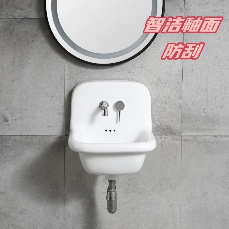 Iron Ceramic Hanging Basin Exported To The United States Dishwashing Hand Washing Face Retro Sink Wall Hanging Dual-purpose