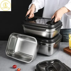 3.8/5.5/7.5L Large Capacity Stainless Steel Outdoor Portable Lunch bento Box Family Refrigerator Crisper Food Storage Containers