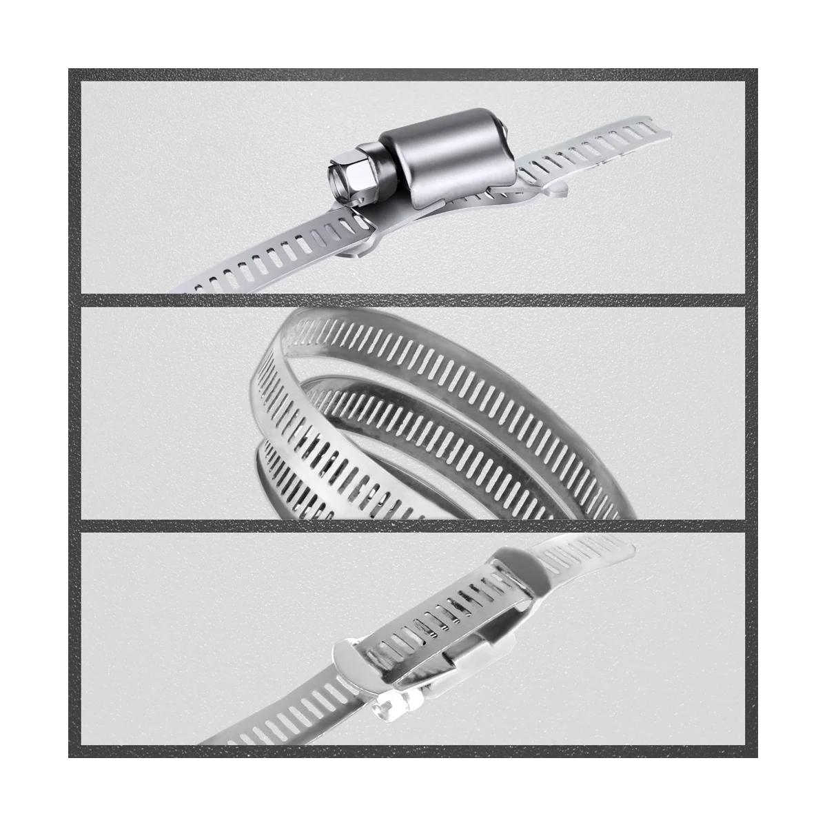 Шланговый зажим из нержавеющей стали Φ, шланг-зажим для трубы 9,84 фута, регулируемая лента с 10 штуками крепления
