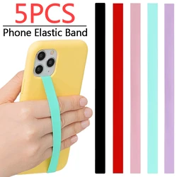 Universal Elastic Soft Silicone Phone Straps Ropes Holder Wristband Hand Band Grip Finger Stand For iPhone Samsung Huawei Xiaomi