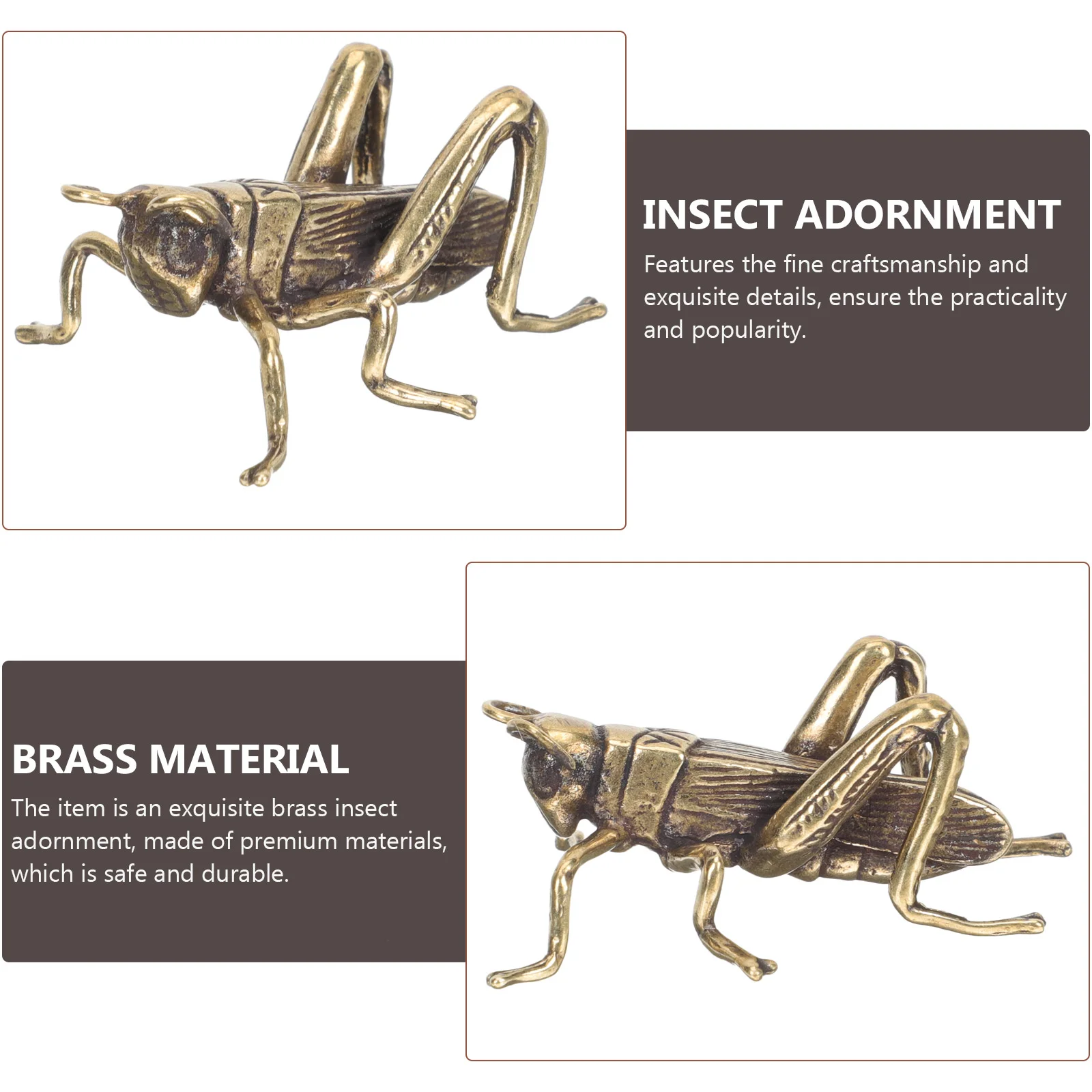 Cricket Ornaments Unique Shape Brass Craft Decorate Exquisite Tabletop Sculpture Meditating Statue Living Room Decoration