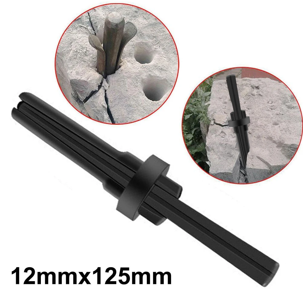 125x12mm Stone Splitting Wedge For Concrete Rock Granite Heat Treated Steel Hand Tool For Drilling Holes Black