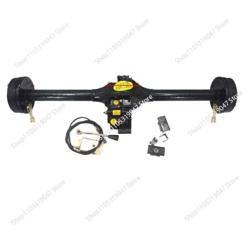 Electric tricycle rear axle assembly, high-speed motor, drum brake, gear transmission unit