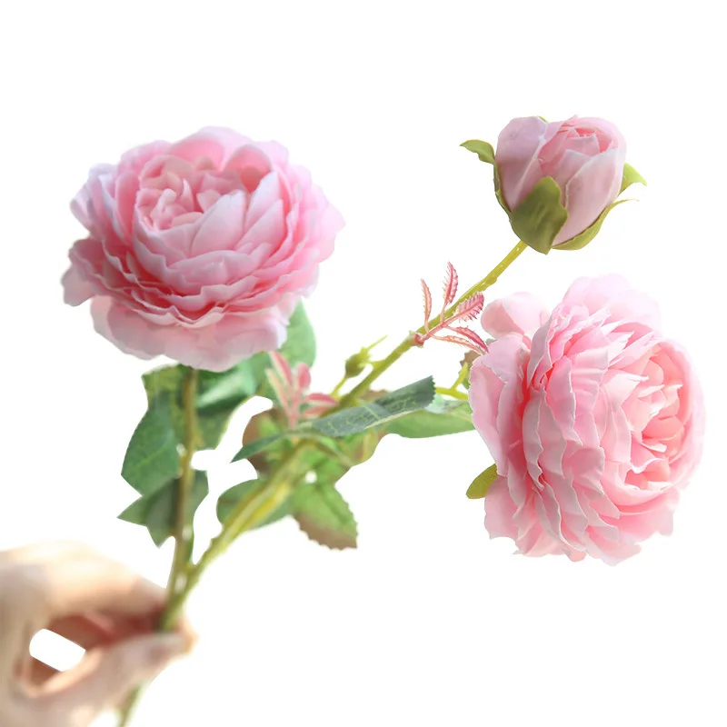 

3 Heads Silk Artificial Flowers Peony Bouquet for Home Garden Living Room Decoration Wedding Party Supplies Decor Fake Flowers