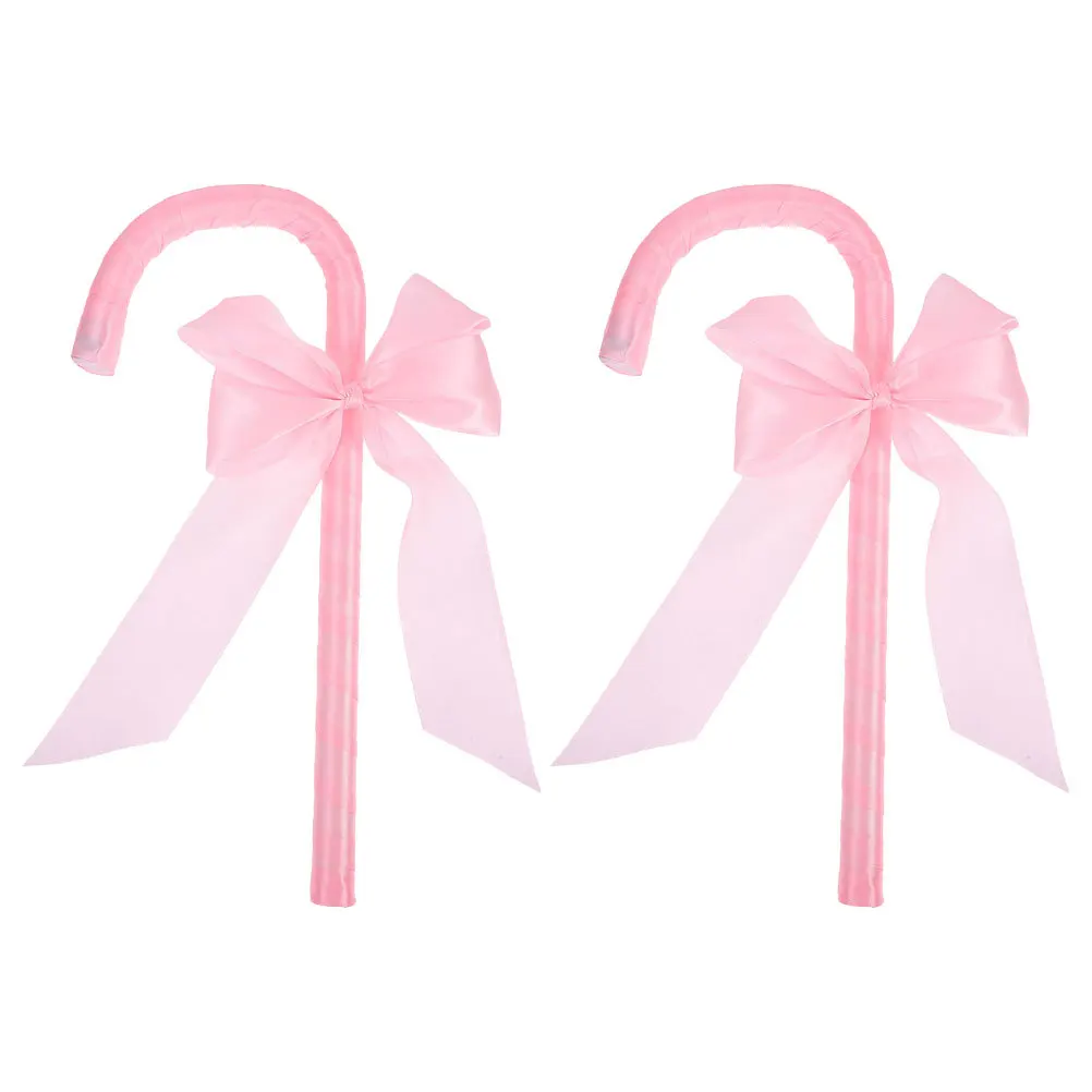 2 Buah Tongkat Busur Indah Desain Unik Konstruksi Tahan Lama Gaya Serbaguna Aksesori Permainan Peran Penting untuk Pesta