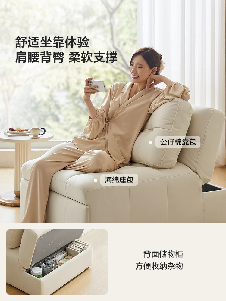 Small sized dual-purpose folding telescopic sofa bed 2025 new cream style living room single bed wood industry